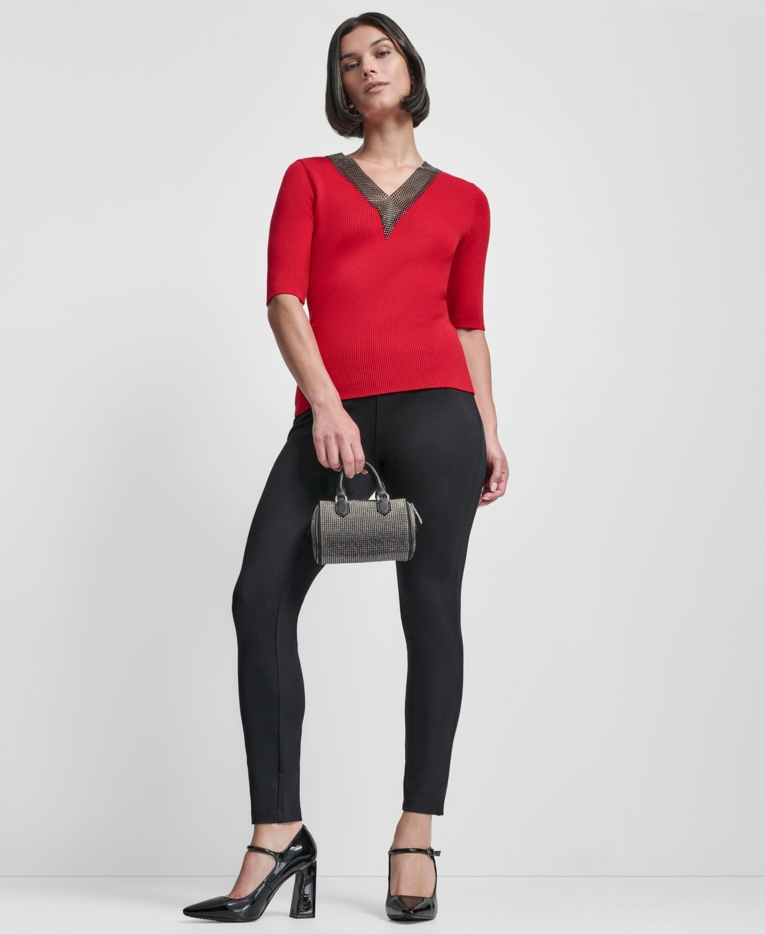Slim Leg Pull-On Ponte Ankle Pant