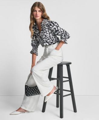 Women's Long-Sleeve Split-Neck Top