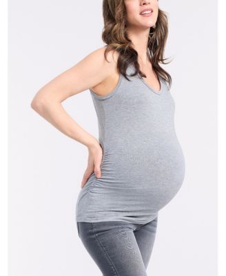 Women's Scoop Neck Side-Ruched Maternity Tank Top - Motherhood Maternity