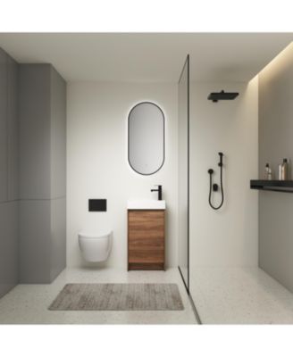 18 Inch Freestanding Vanity with Sink and Soft-Close Doors for Small Bathrooms