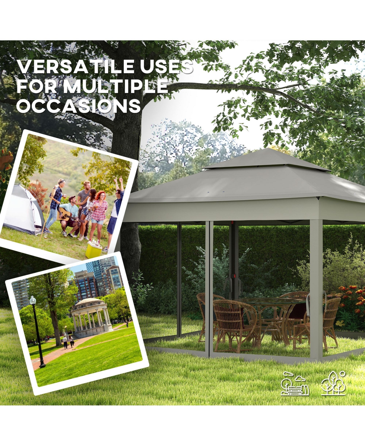 Outsunny 11' x Pop-Up Gazebo Canopy with Carrying Bag