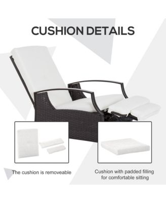 Outdoor Recliner Chair, Cushioned, &
