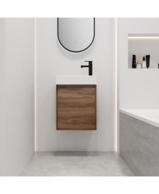 18 Inch Floating Vanity with Single Sink for Compact Bathroom Spaces