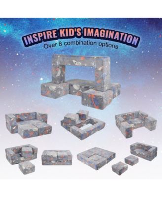 4-Piece Kids Couch Set, Toddler Sofa with Removable Covers for Playroom or Bedroom