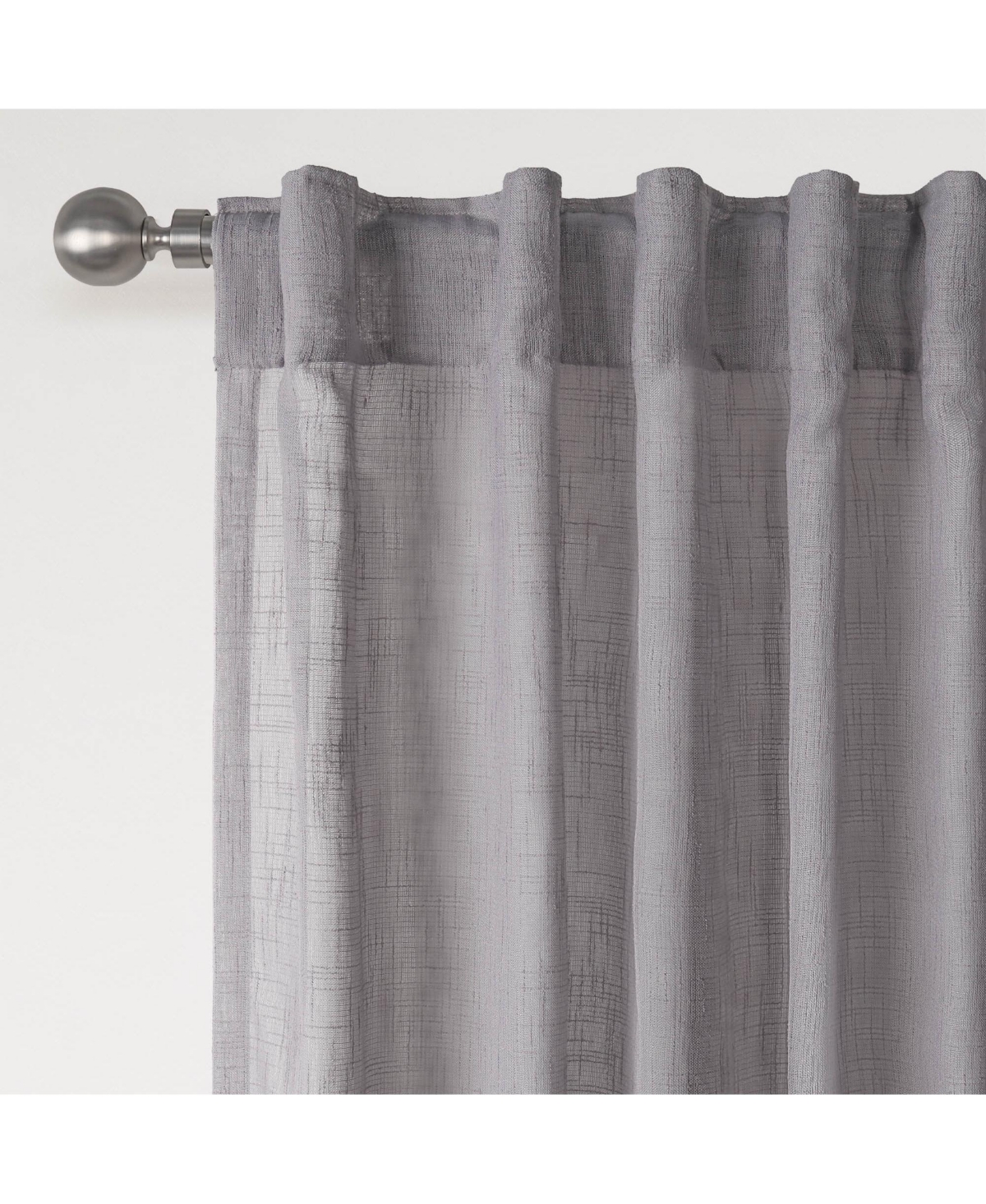 Awesome Home Textured Double Ruffle Rod Pocket Curtains Pair