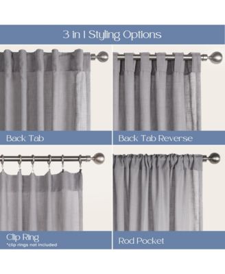 Textured Double Ruffle Rod Pocket Curtains Pair, 52"x96"