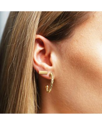 Gold Bar Stud Earrings 14K Gold