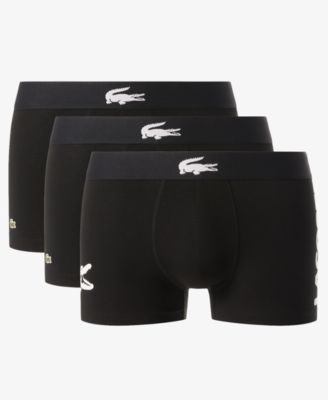 Men's Cotton Stretch Large-Crocodile Logo Trunks, 3-Pack