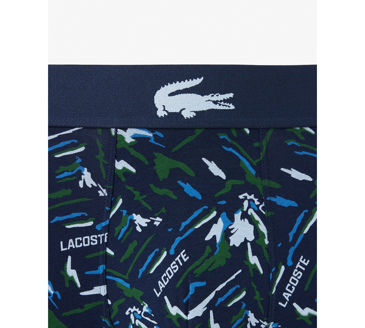 Lacoste Men's Regular Fit Logo Waistband Boxer Briefs In Blue