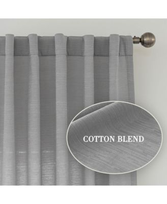 Cotton Blend Light Filtering Back Tab Curtains (2 Panels), 52"x108"