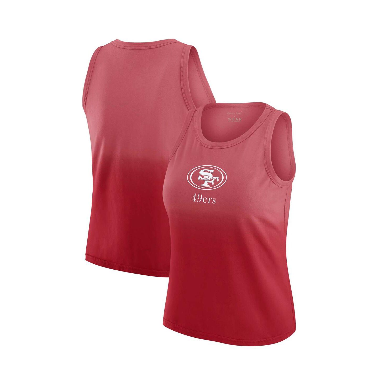 Женский топ WEAR by Erin Andrews x Gracie Hunt Scarlet San Francisco 49ers Ombre — фото 1