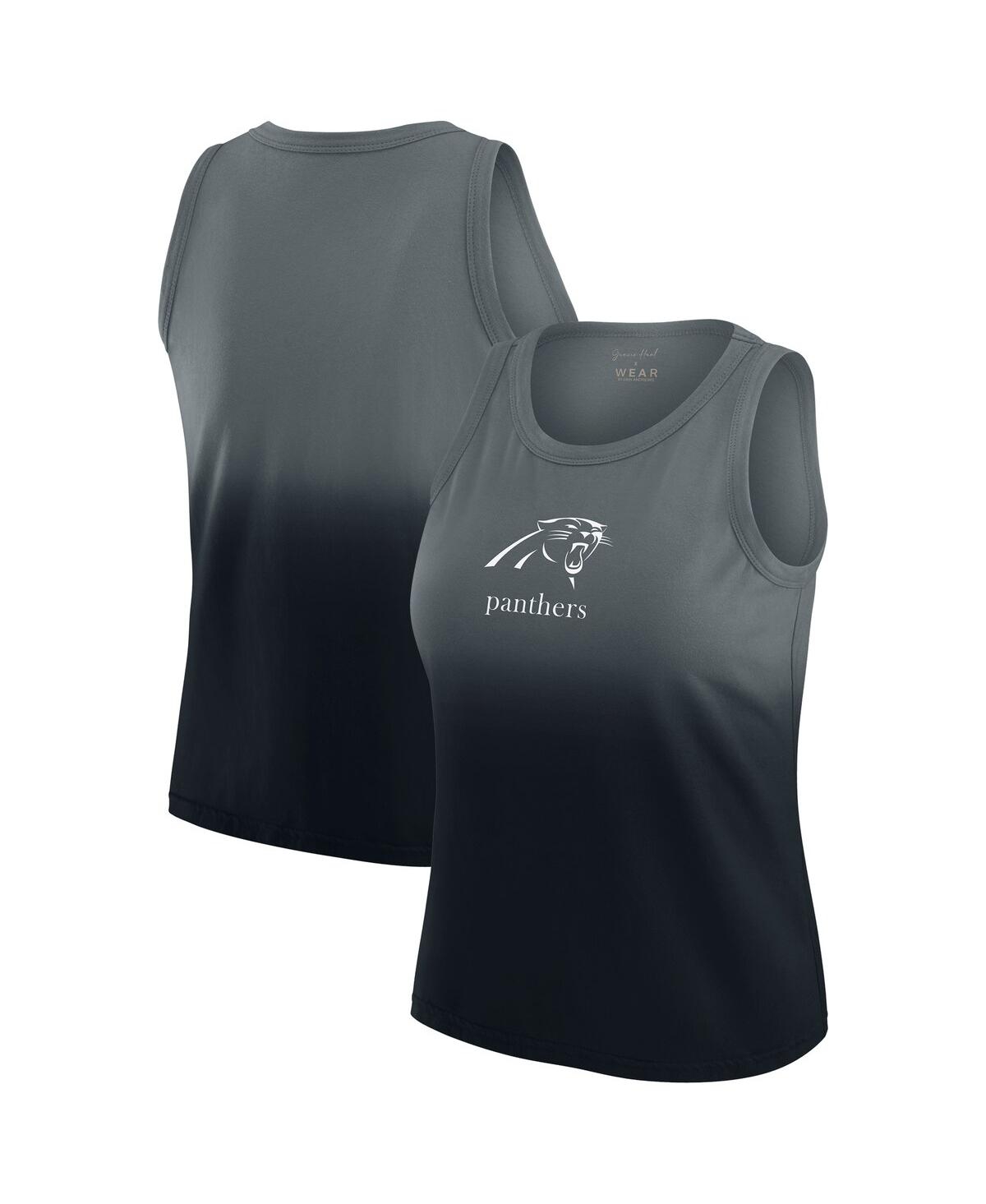 Wear By Erin Andrews Women's X Gracie Hunt Black Carolina Panthers Ombre Tank Top In Black