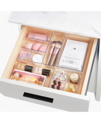 25 Piece Clear Plastic Drawer Organizer Set