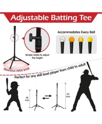 7x7ft Baseball & Softball Practice Net - Pitching, Hitting & Batting Net with Ball Collection System, Tee, 2 Strike Zones & Carry Bag