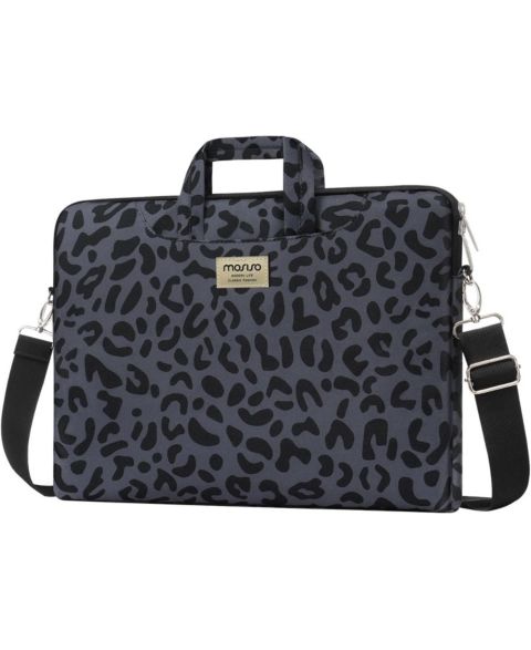 Портфели MOSISO Leopard Grain Laptop Shoulder Bag - 15-15.6" Briefcase with Belt for MacBook Air 15" (M4/M3/M2) & Pro 16" (M4/M3/M2/M1, 2019-2025), цвет: Чёрный