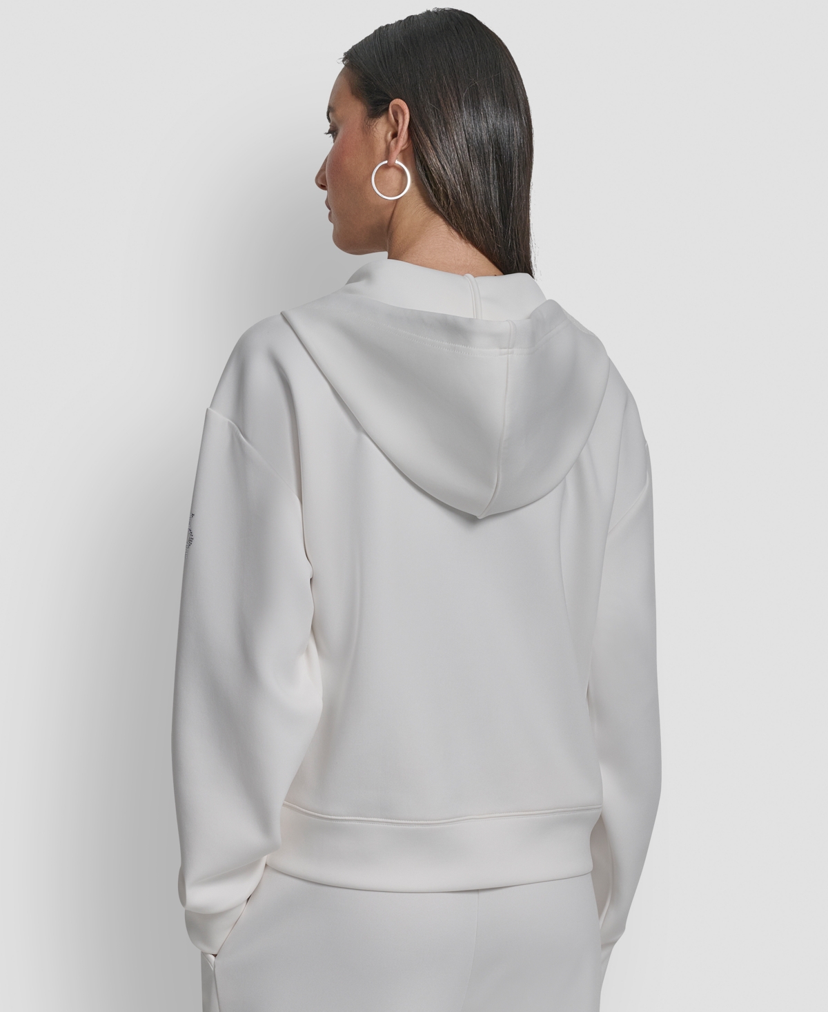 Dkny Women's Long-sleeve Scuba Zip-up Jacket In White