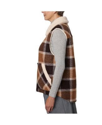 Plaid Sherpa Mix Vest