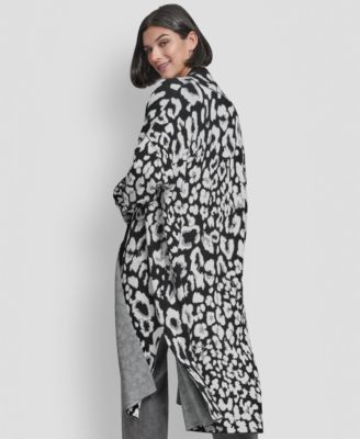 DKNY Women's Leopard Jacquard Oversized Cardigan - Macy's