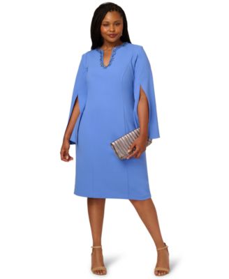 Women's Plus Size Beaded Split-Sleeve Dress