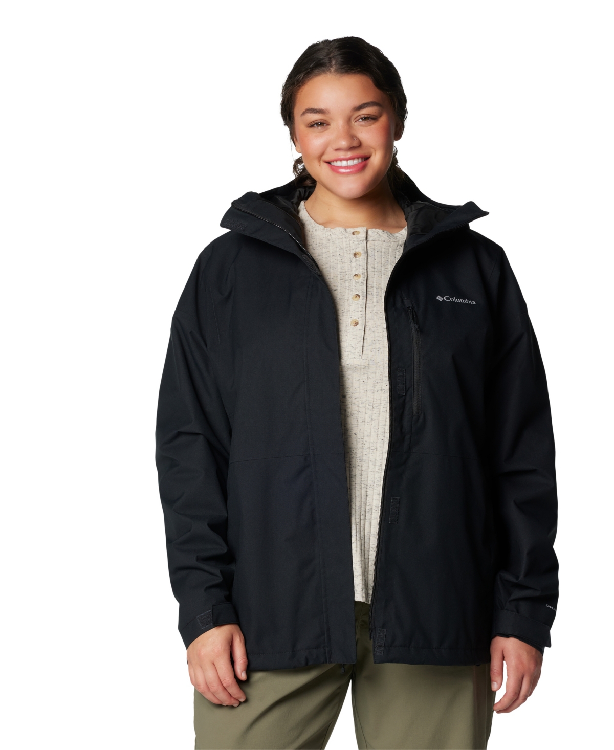 Columbia Plus Size Hikebound Ii Hooded Jacket In Black