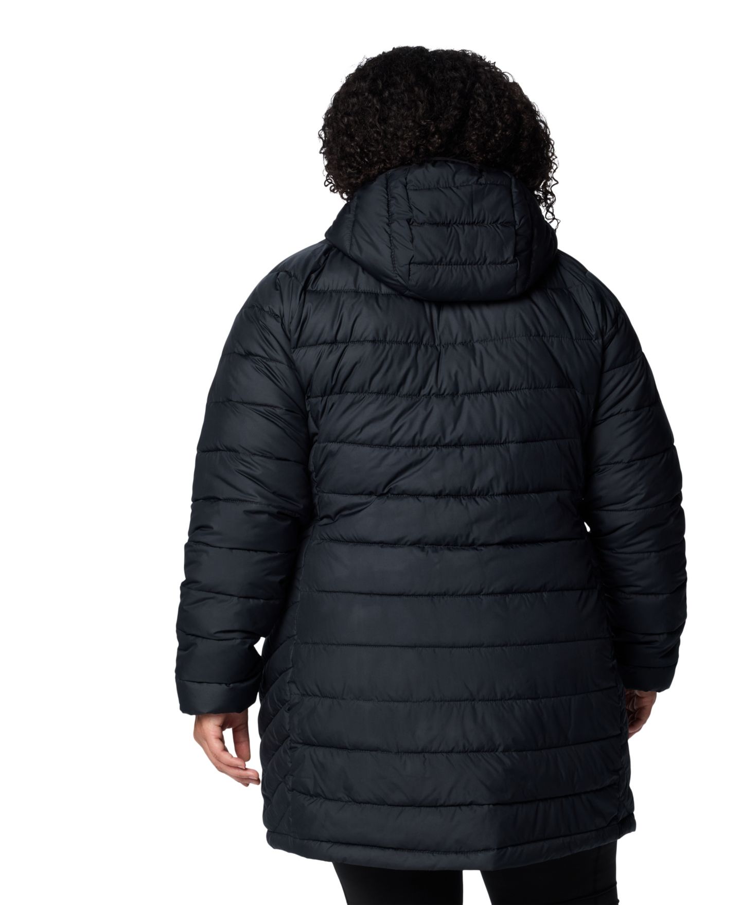 Женское пальто Columbia Plus Size Powder Lite II Mid, цвет: Чёрный — фото 5