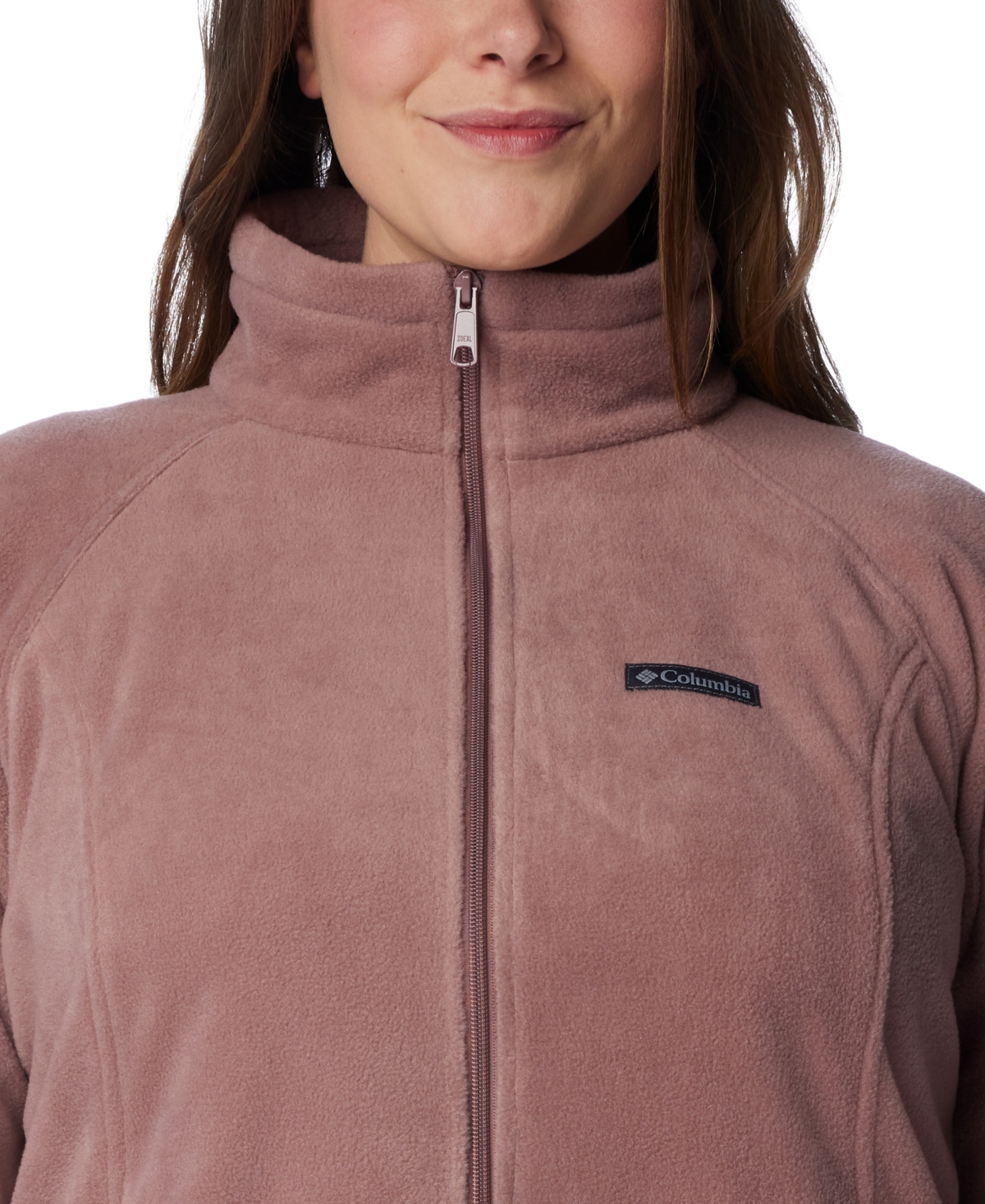 Columbia Plus Size Benton Springs Fleece Long Sleeve Jacket In Purple