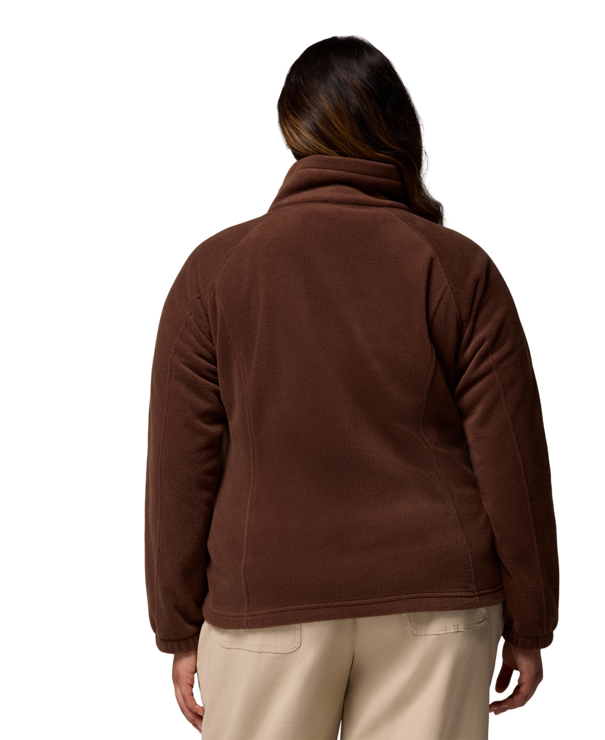 Columbia Plus Size Benton Springs Fleece Long Sleeve Jacket In Brown