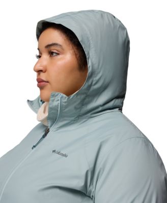 Plus Size Switchback Lined Long Zipper Jacket