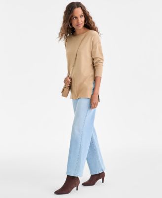Petite Wide-Leg Jeans, Macy's Exclusive