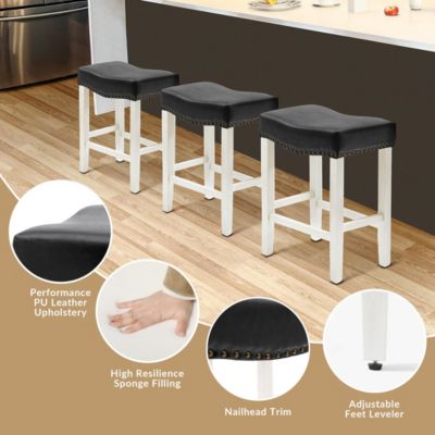 24" Upholstered Saddle Seat Counter Stool