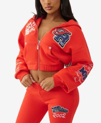 Women's Crystal Patched Zip Hoodie