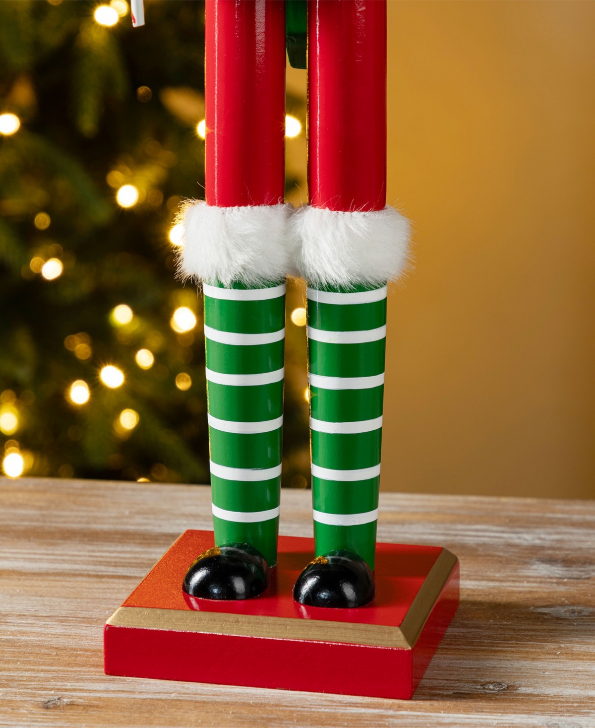 Glitzhome 23.5" Wooden Christmas Elf Dog Nutcracker In Multi