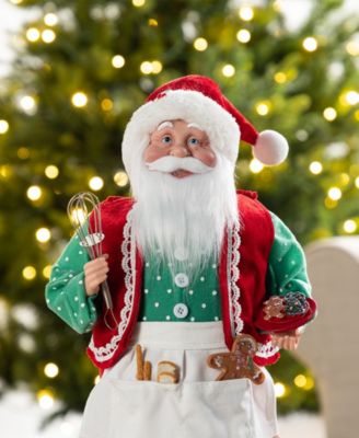 18" Faux Fur Christmas Chef Santa Figurine