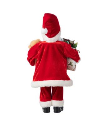 18" Faux Fur Christmas Traditional Santa Figurine