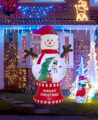 8" Lighted Inflatable Snowman Globe Scene D&eacute;cor