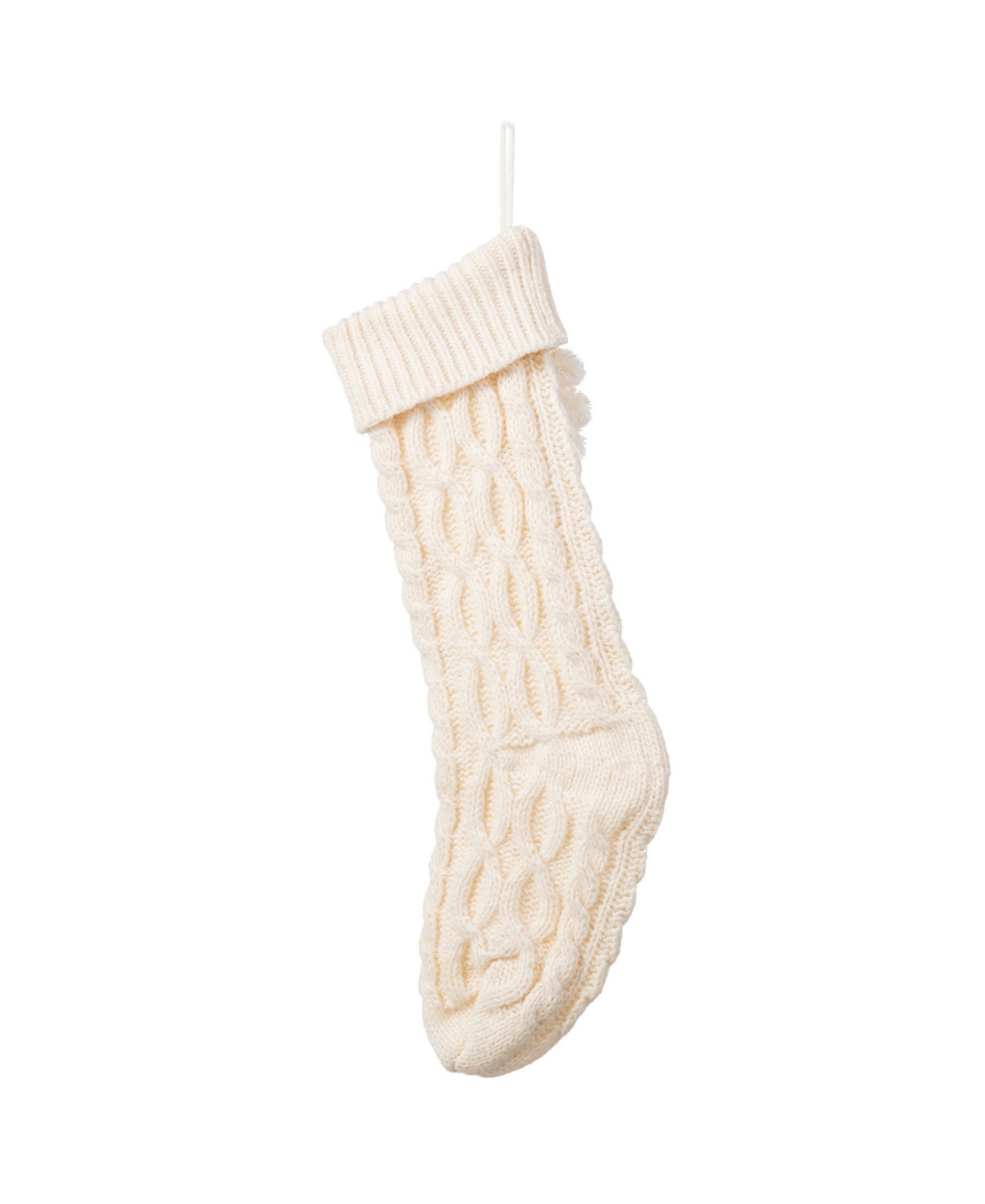 Glitzhome 22" Knitted Christmas Stocking With Pompon Tassel In Multi
