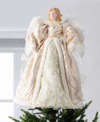 24" Faux Fur Christmas Angel Tree Topper