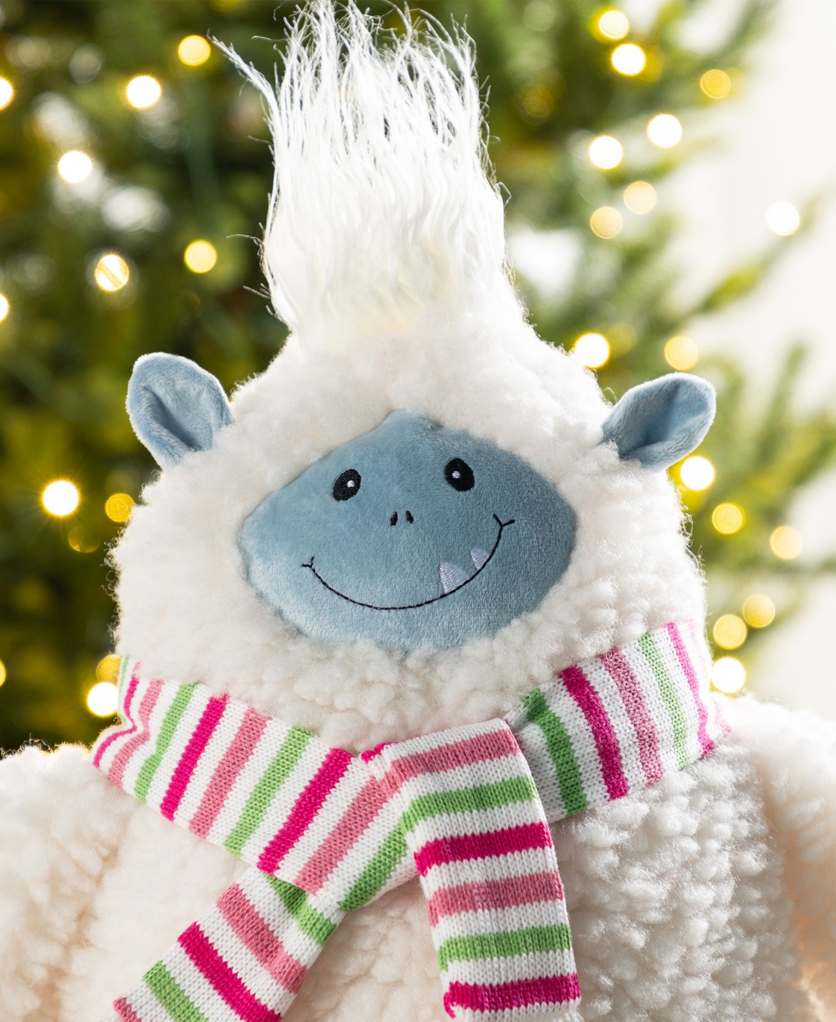 Glitzhome 22" Christmas Fabric Standing Yeti In Multi