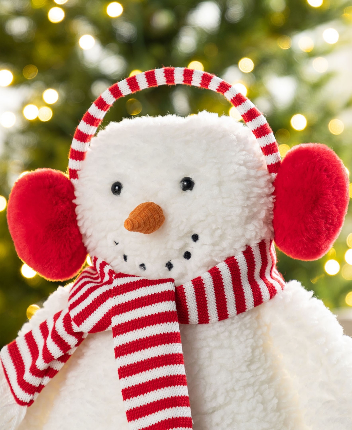 Glitzhome 17.75" Christmas Fabric Standing Snowman In Multi