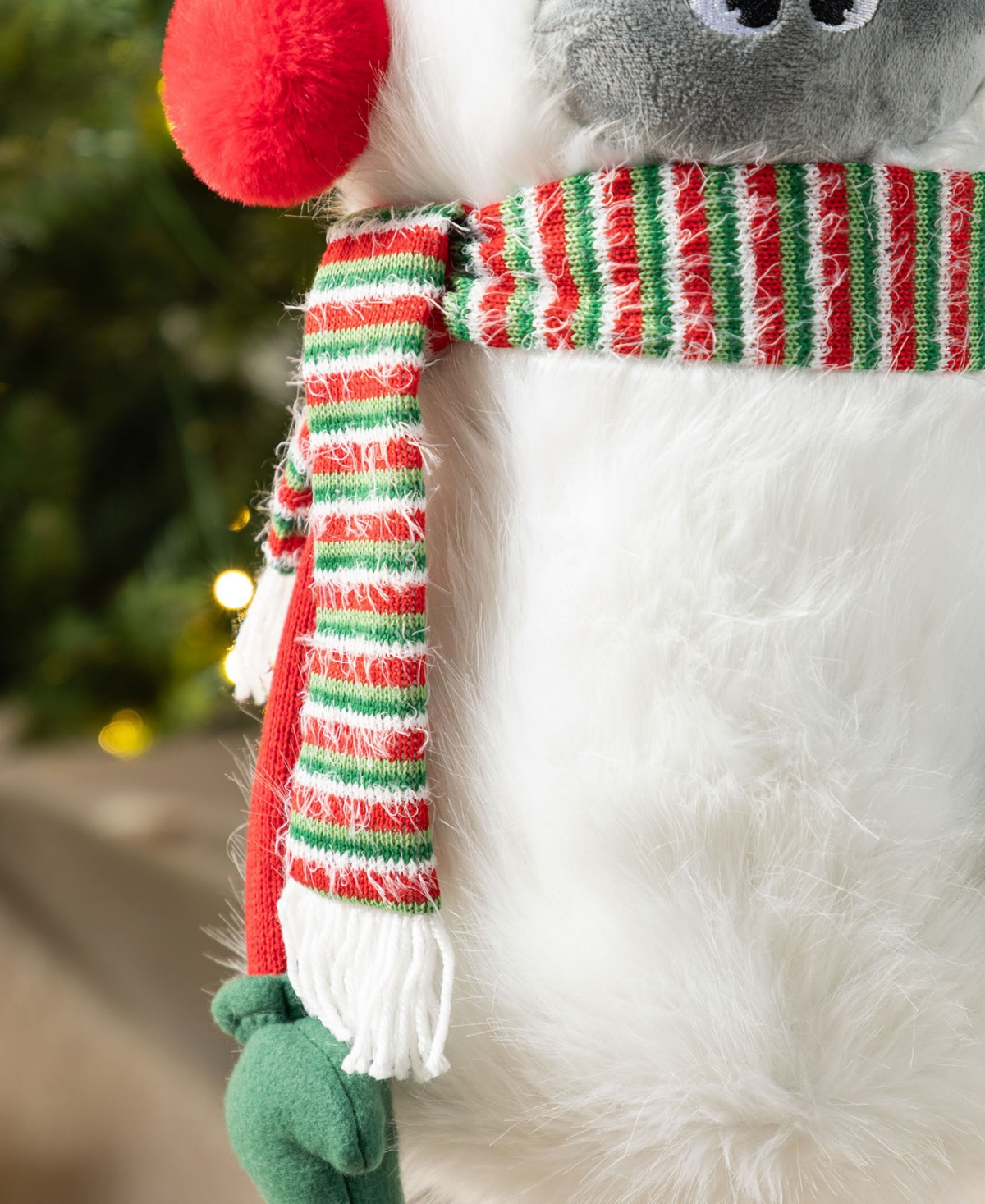 Glitzhome 29.25" Christmas Fabric Yeti With Telescoping Legs In Multi