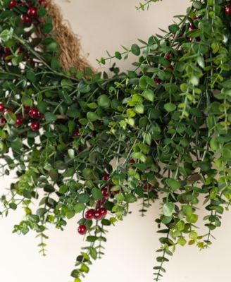 Christmas Greenery Dripping Eucalyptus Wreath and Matched Garlands, Set of 3