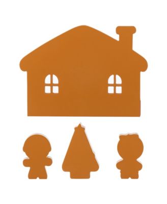 Wooden Christmas Gingerbread House Table D&eacute;cor, Set of 4