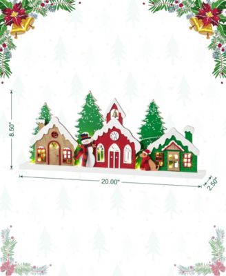 20" Lighted Wooden Christmas Villages