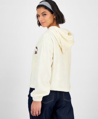 Juniors' Hello Kitty Embossed Sherpa Hoodie