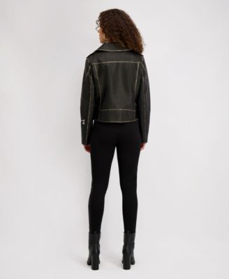 Petite Asymmetric Moto Coat