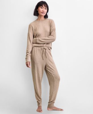 Women's Cable Jogger Pajama Set, XS-3X, Macy's Exclusive
