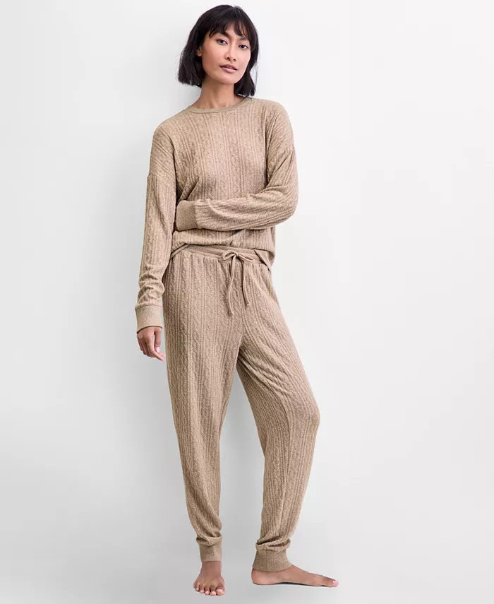 Women's Cable Jogger Pajama Set, XS-3X