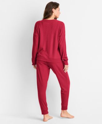 Women's Cable Jogger Pajama Set, XS-3X, Macy's Exclusive