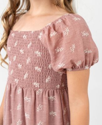 Big Girls Embroidered Linen Maxi Dress