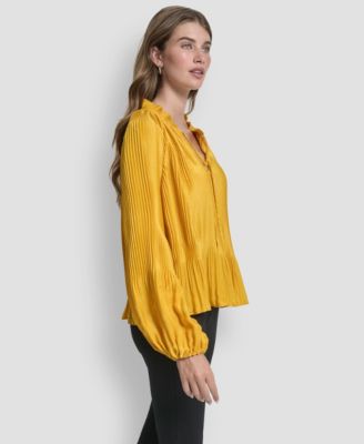 Women's Long Sleeve Pleat Top